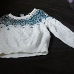 Green and white cardigan